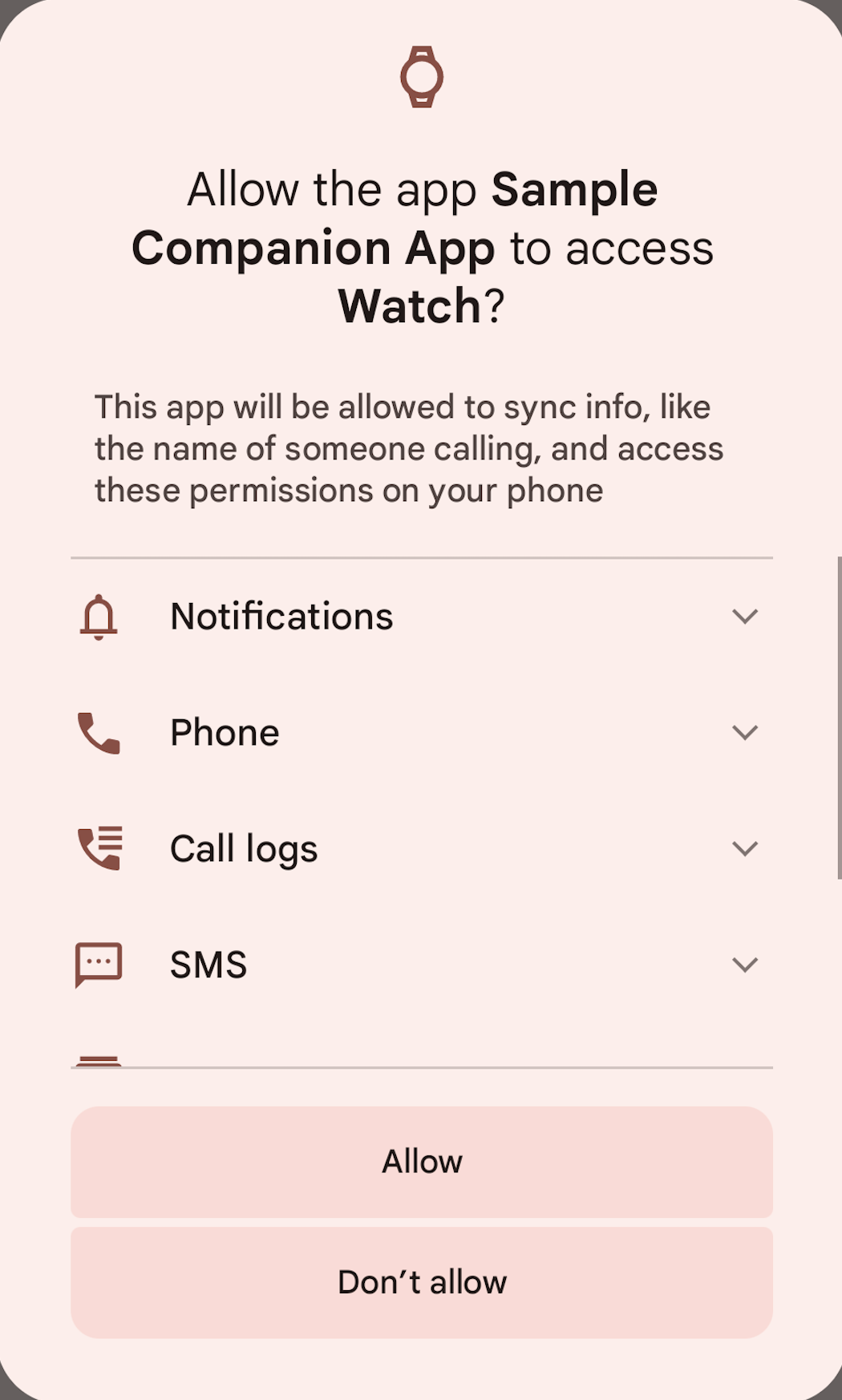 Screenshot di uno smartphone che mostra una richiesta di autorizzazione
